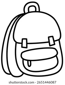 A set of 10 clean black line icons of school supplies including backpack, pencil, ruler, paint tube, graduation cap, and more. Perfect for educational worksheets, teacher resources, school posters, an