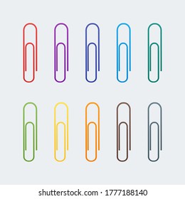 Set of 10 clips. Vector EPS10. Back to school.
