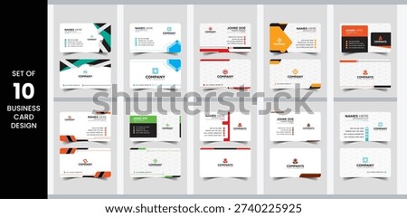 Set of 10 Creative Corporate Business Card Templates