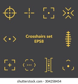 Set of 10 Crosshairs. Vector EPS8