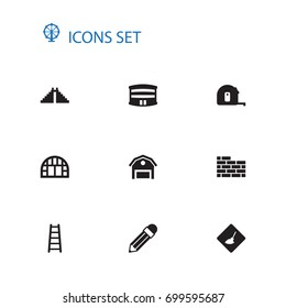 Set Of 10 Design Icons Set.Collection Of Stairs, In Developing, Farm And Other Elements.