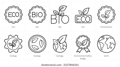 A set of 10 Ecology icons as eco, bio, environment