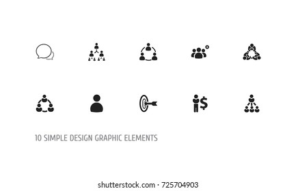Set Of 10 Editable Community Icons. Includes Symbols Such As Corporate, Partnership, Finance Director And More. Can Be Used For Web, Mobile, UI And Infographic Design.