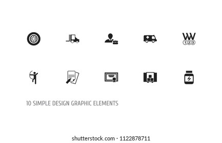 Set of 10 editable complicated icons. Includes symbols such as archer, medallion, certificate and more. Can be used for web, mobile, UI and infographic design.
