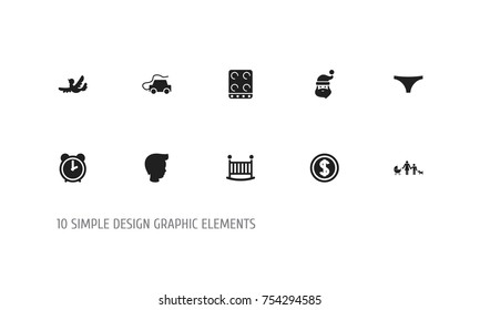 Set Of 10 Editable Kin Icons. Includes Symbols Such As Sparrow, Grandpa , Greenback. Can Be Used For Web, Mobile, UI And Infographic Design.