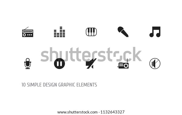 Set 10 Editable Mp3 Icons Includes Stock Vector (Royalty Free