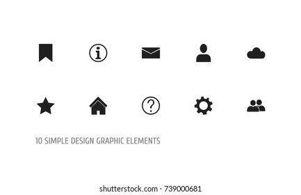 Set Of 10 Editable Network Icons. Includes Symbols Such As Mail, Settings, Tag And More. Can Be Used For Web, Mobile, UI And Infographic Design.