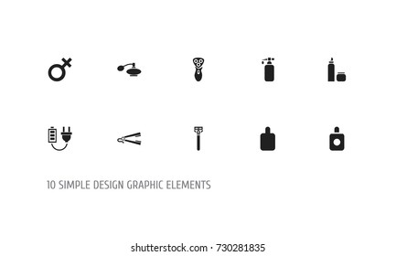 Set Of 10 Editable Tonsorial Artist Icons. Includes Symbols Such As Aroma, Perfumer, Lotion And More. Can Be Used For Web, Mobile, UI And Infographic Design.