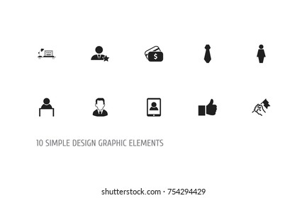 Set Of 10 Editable Trade Icons. Includes Symbols Such As Cravat, Smartphone, Rally And More. Can Be Used For Web, Mobile, UI And Infographic Design.
