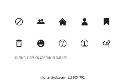 Set of 10 editable web icons. Includes symbols such as information, user, block and more. Can be used for web, mobile, UI and infographic design.