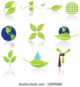 Set of 10 Environmental icons / logos