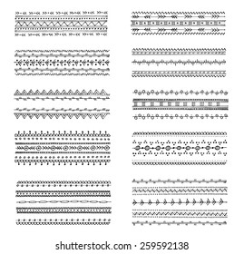 Set of 10 hand drawn borders. Beautiful dividers for wedding and bridal shower invitations, cards, patterns, web projects.