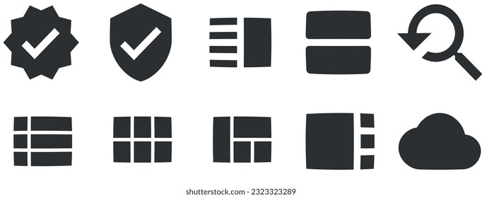 Set of 10 icons Actions. Vector illustration of thin line icons. Simple Set. for mobile and web. Thin filled icons pack. UI and UX