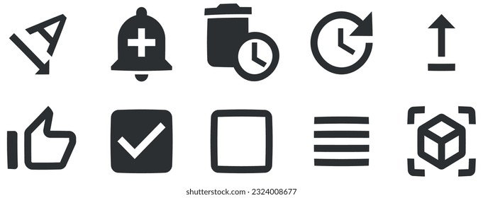 Set of 10 icons Actions. Vector illustration of thin line icons. Simple Set. for mobile and web. Thin filled icons pack. Vector illustration