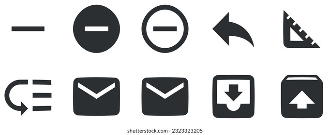 Set of 10 icons Device. Vector collection thin line Web icon. Set Quality icon. Linear symbols set. Big UI icon set in a flat design. Vector illustration