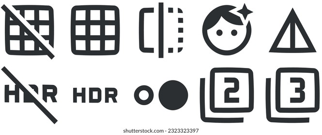 Set of 10 icons Hardware Creative business solutions icon set. Outline isolated signs. Linear icons set. Big UI icon set. UI and UX