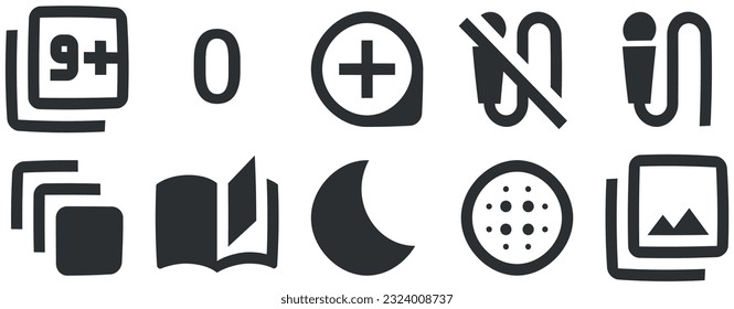 Set of 10 icons Hardware A set vector icons. Outline isolated signs. Linear icons set. Thin filled icons pack. UX UI