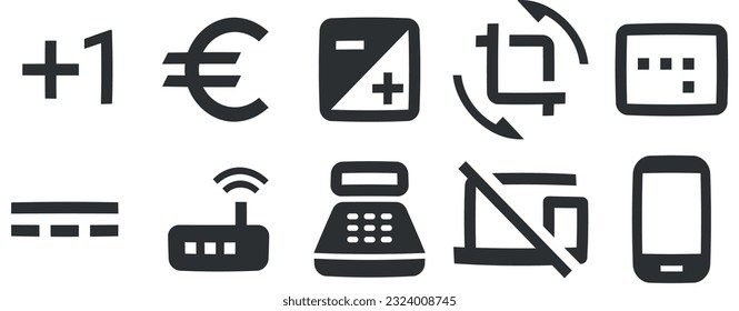 Set of 10 icons Hardware Vector illustration of thin line icons. modern trend in the style. Linear symbols set. Thin filled icons pack. UX UI