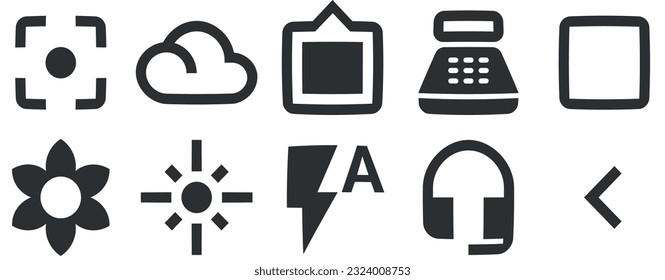 Conjunto de 10 iconos Hardware Un conjunto de iconos vectoriales. Contorno a signos aislados. Conjunto de iconos lineales. Gran conjunto de iconos de la interfaz de usuario. UI y UX