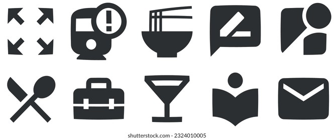 Conjunto de 10 iconos Imagen. Conjunto de iconos de soluciones empresariales creativas. Simple Set. Iconos lineales. Gran conjunto de iconos de la interfaz de usuario. UI y UX