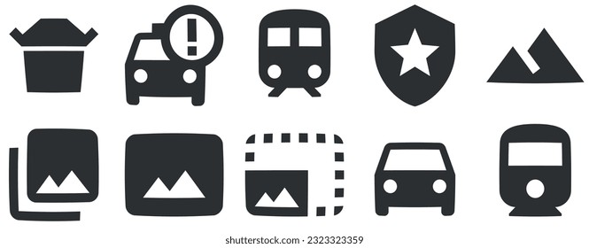 Set of 10 icons Image. Vector collection thin line Web icon. Simple Set. Linear icons set. Thin filled icons pack. UI and UX