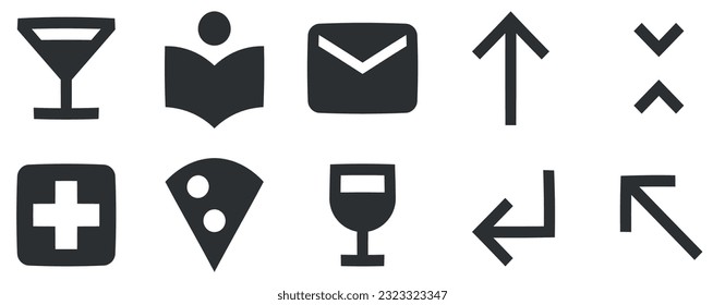 Set of 10 icons Maps. Vector collection thin line Web icon. Set Quality icon. for mobile and web. Thin filled icons pack. UI and UX