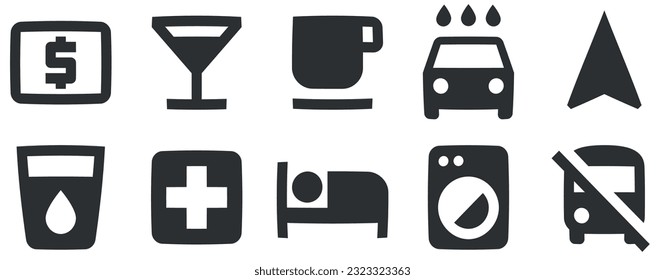 Set of 10 icons Maps. Vector collection thin line Web icon. Simple Set. for mobile and web. Thin filled icons pack. UI and UX