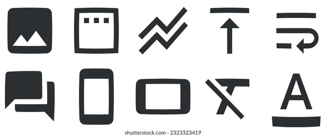 Set of 10 icons Text Editor. Creative business solutions icon set. Simple Set. for mobile and web. Big UI icon set. Vector illustration