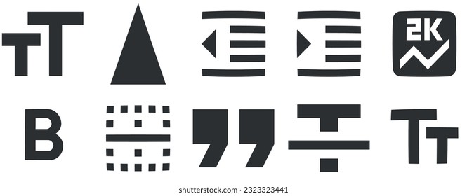 Conjunto de 10 iconos Editor de texto. Icono Web de línea delgada de colección de vectores. tendencia moderna en el estilo. para móviles y web. Un gran icono de interfaz de usuario en un diseño plano. UI de usuario