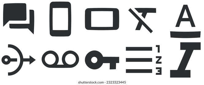 Set of 10 icons Text Editor. Line icons collection. modern trend in the style. Linear symbols set. Big UI icon set. UI and UX