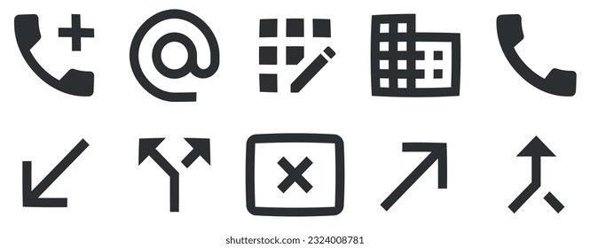 Conjunto de 10 iconos Editor de texto. Un conjunto de iconos vectoriales. Contorno a signos aislados. para móviles y web. Gran conjunto de iconos de la interfaz de usuario. UI de usuario