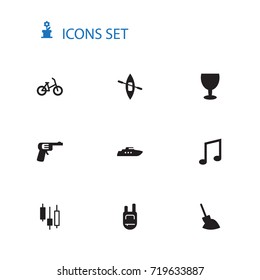 Set Of 10 Lifestyle Icons Set.Collection Of Melody, Infographic, Digging And Other Elements.