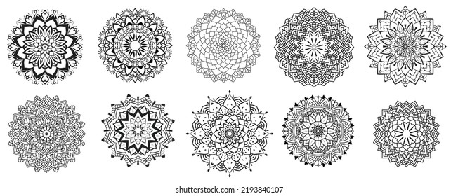 Set Of 10 Mandala Pattern Template