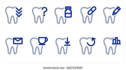 A set of 10 micro icons as dental, dentist, clinic