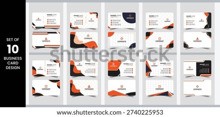 Set of 10 Modern Orange Business Card Templates