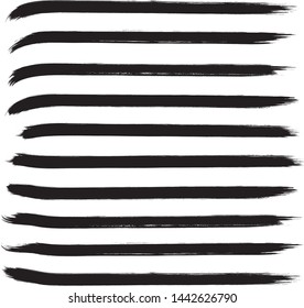 Set of 10 pieces grunge texture frame. Vector brush stroke. Abstract isolated stock vector template