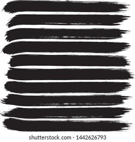 Set of 10 pieces grunge texture frame. Vector brush stroke. Abstract isolated stock vector template