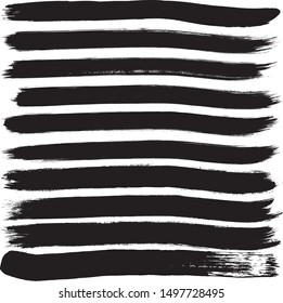 Set of 10 pieces grunge texture frame. Vector brush stroke. Abstract isolated stock vector template