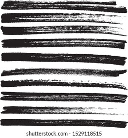 Set of 10 pieces grunge texture frame. Vector brush stroke. Abstract isolated stock vector template.Vector illustration.