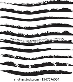 Set of 10 pieces grunge texture frame. Vector brush stroke. Abstract isolated stock vector template.Vector illustration.