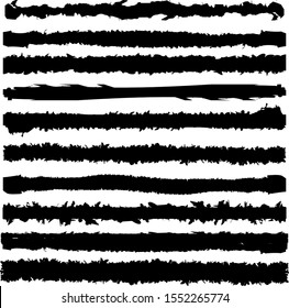 Set of 10 pieces grunge texture frame. Vector brush stroke. Abstract isolated stock vector template.Vector illustration.