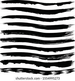 Set of 10 pieces grunge texture frame. Vector brush stroke. Abstract isolated stock vector template.Vector illustration.
