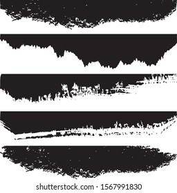 Set of 10 pieces grunge texture frame. Vector brush stroke. Abstract isolated stock vector template.Vector illustration.