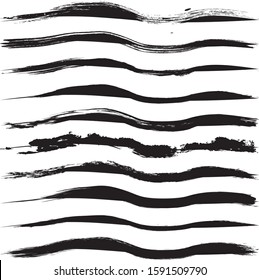 Set of 10 pieces grunge texture frame. Vector brush stroke. Abstract isolated stock vector template.Vector illustration.