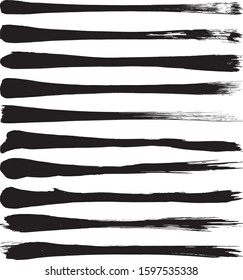 Set of 10 pieces grunge texture frame. Vector brush stroke. Abstract isolated stock vector template.Vector illustration.