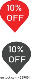 set of 10% sale labels in two colors eps 10	
