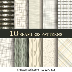 set of 10 seamless retro  patterns