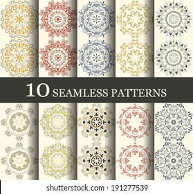 set of 10 seamless retro  patterns 