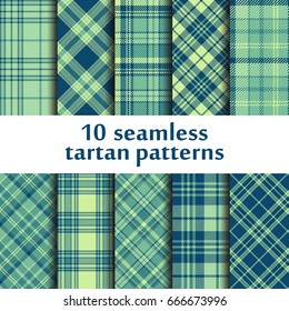 Set of 10 seamless tartan pattern