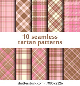 Set of 10 seamless tartan pattern